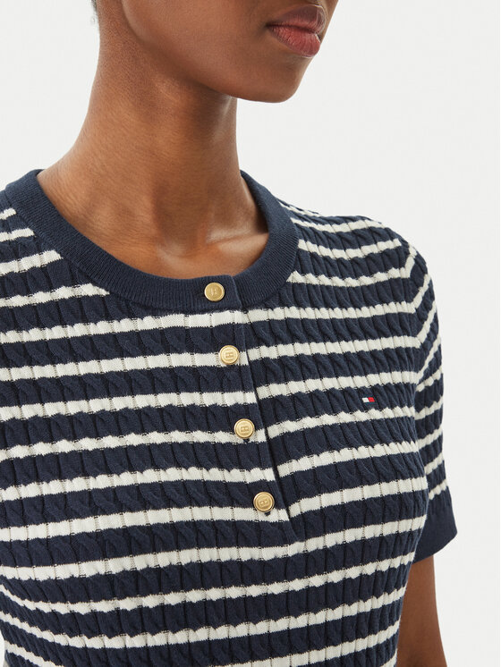 Tommy Hilfiger Tommy Hilfiger Megztinis WW0WW49613 Tamsiai mėlyna Slim Fit