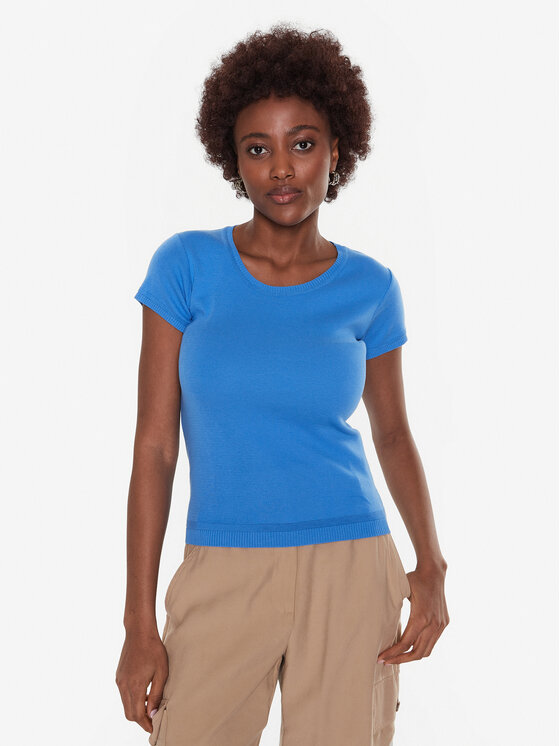 United Colors Of Benetton Maglione Donna Girocollo – 100% Cotone, Maniche Corte, Vestibilità Comoda
