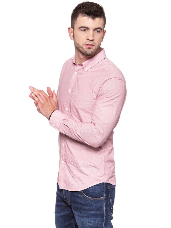 Wrangler Wrangler Camicia 1PKT BUTTON DOWN Rosa Slim Fit