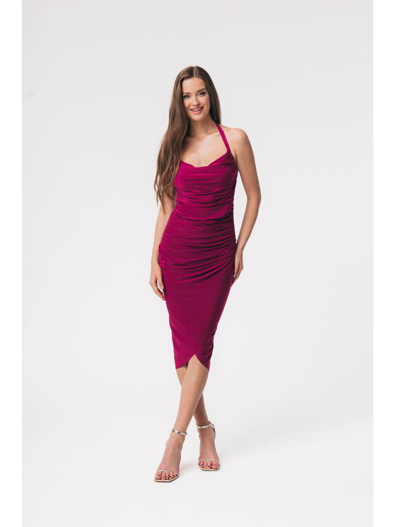 Aurora Aurora Koktejlové šaty Layla fuksja Fialová Feminine Fit