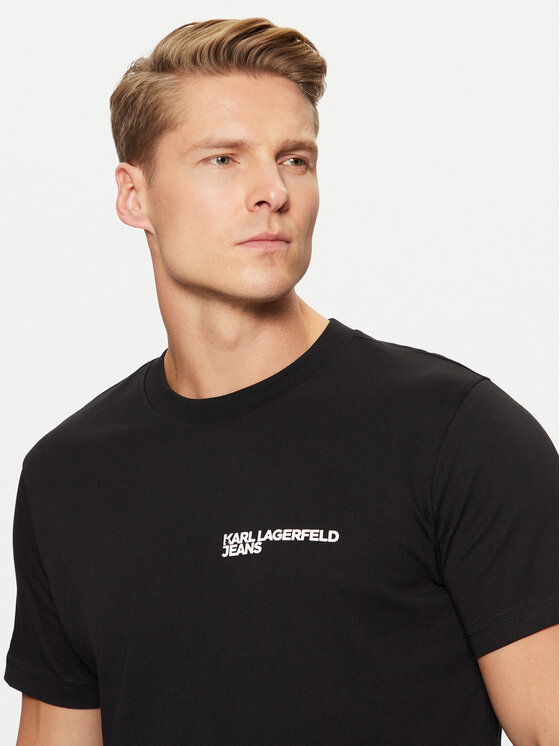 Karl Lagerfeld Jeans Karl Lagerfeld Jeans Marškinėliai A1M17003 Juoda Slim Fit