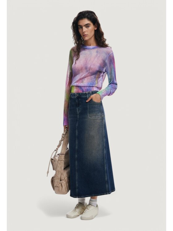 Desigual Desigual Πουλόβερ JERS_BOGEN Μωβ Shirt Fit