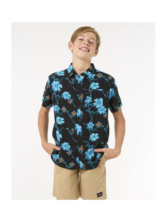 Rip Curl Rip Curl Koszula Surf Revival S/S Shirt-Boy Czarny Regular Fit