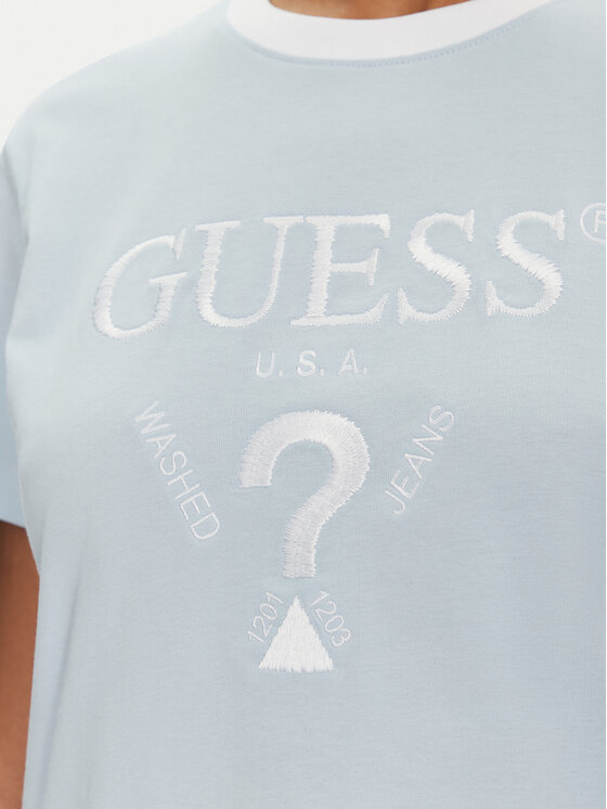Guess Guess Tricou V5GI18 I3Z14 Albastru celest Boxy Fit