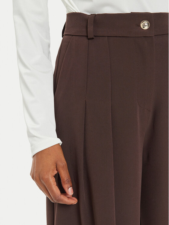 Maryley Maryley Hlače iz tkanine 24IB579/43CO Rjava Regular Fit