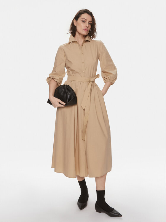 Weekend Max Mara Weekend Max Mara Sukienka koszulowa Faenza 2415221192 Beżowy Relaxed Fit