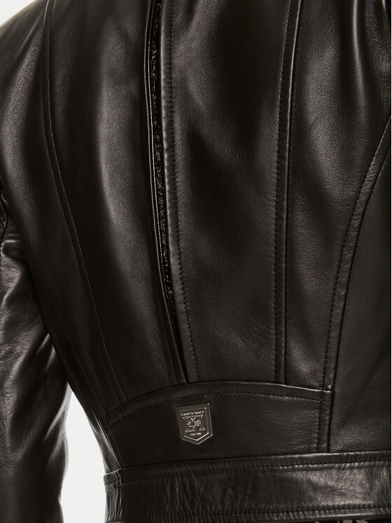 Elisabetta Franchi Elisabetta Franchi Lederjacke GD-44Z-46E2 Schwarz Regular Fit