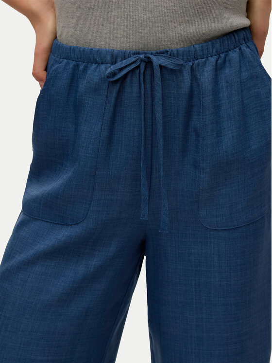Vero Moda Vero Moda Hlače iz tkanine Melaney 10316385 Mornarsko modra Loose Fit