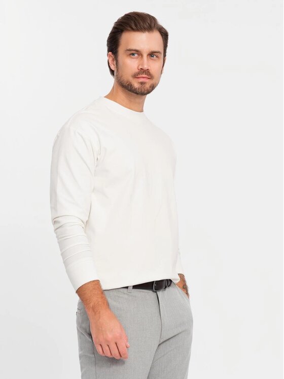 Ombre Ombre Longsleeve OM-LSBC-0129 Écru Loose Fit