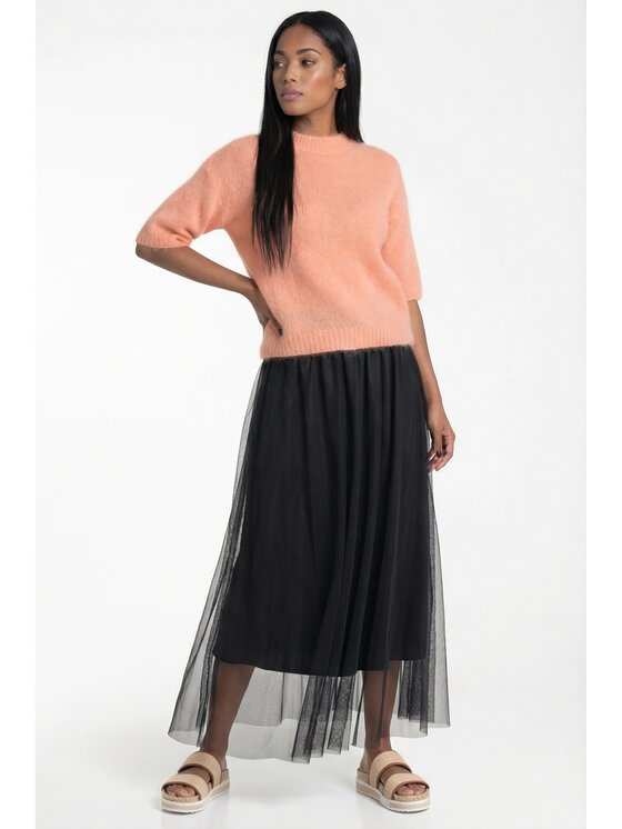 FIGL FIGL Maxi sukně M1307 Černá A-Line Fit