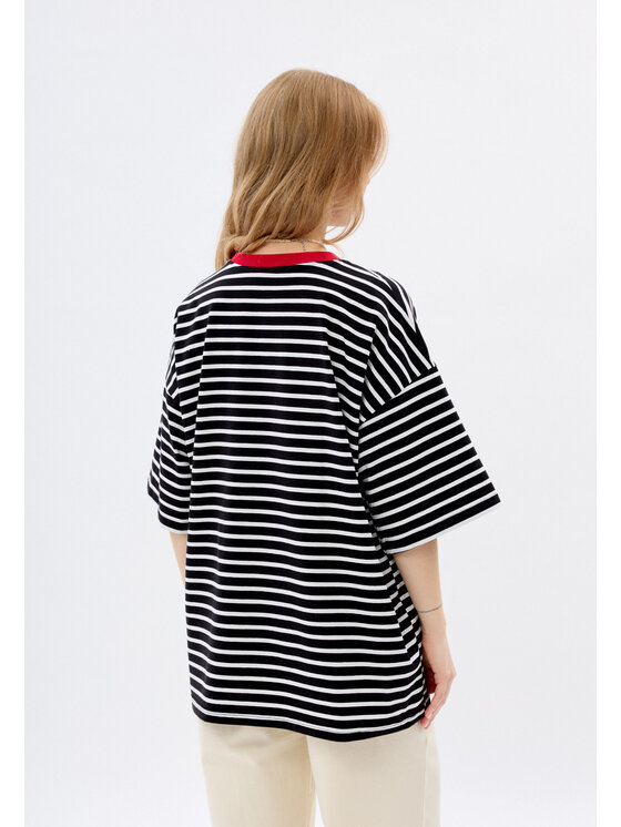 Mirons Mirons T-Shirt Print Biały Oversize