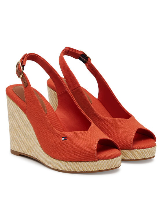 Tommy Hilfiger Tommy Hilfiger Espadrillas Flag High Wedge Espad Slingback FW0FW08597 Arancione