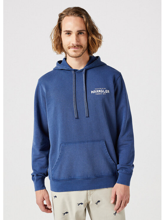 Wrangler Wrangler Felpa GRAPHIC HOODIE Blu Loose Fit