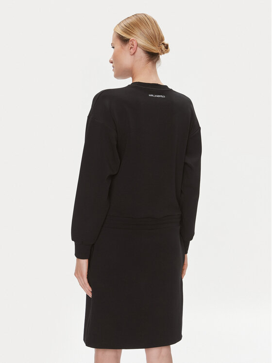 KARL LAGERFELD KARL LAGERFELD Sukienka dzianinowa 240W1352 Czarny Regular Fit