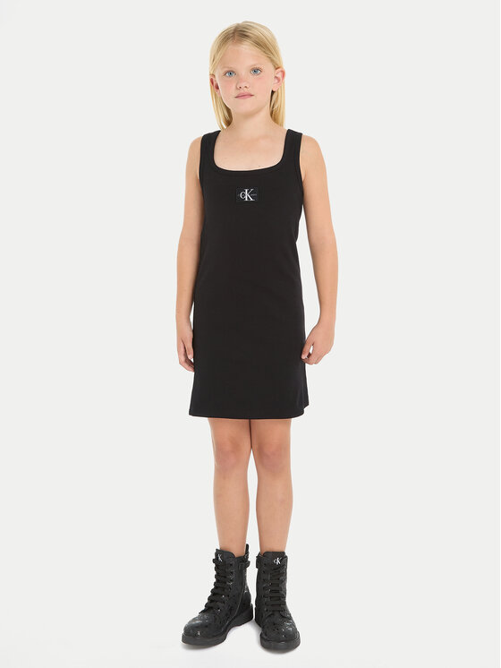 Calvin Klein Jeans Calvin Klein Jeans Sommerkleid Badge IG0IG02471 Schwarz Regular Fit