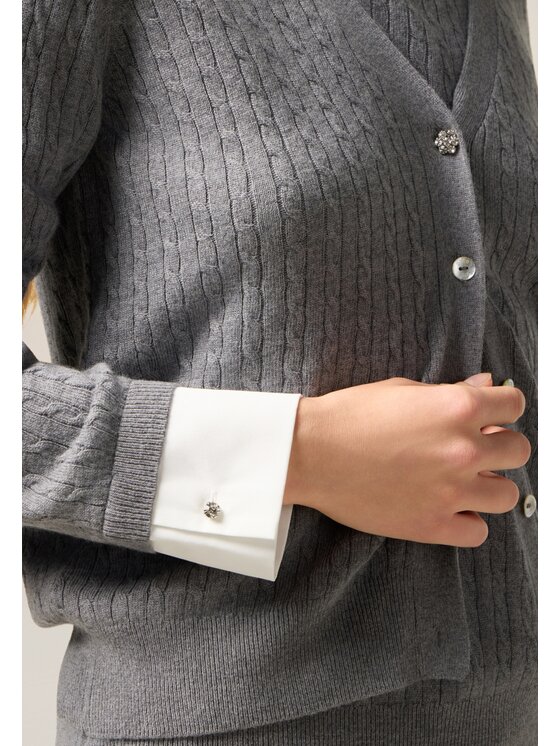 Oltre Oltre Cardigan M332J005072N013 Grigio Slim Fit