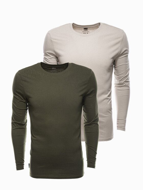 Ombre Ombre Sada 2 ks longsleeves Z43 Zelená Regular Fit