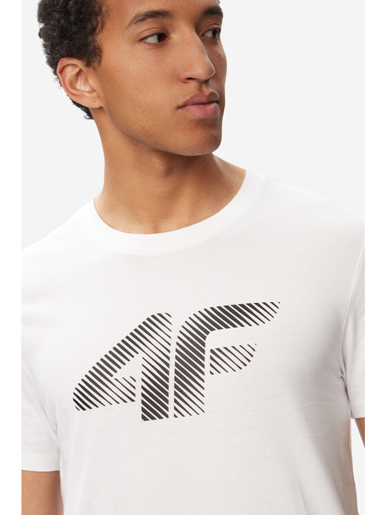 4F 4F T-Shirt 4FWMM00TTSHM2257-10S Biały Regular Fit