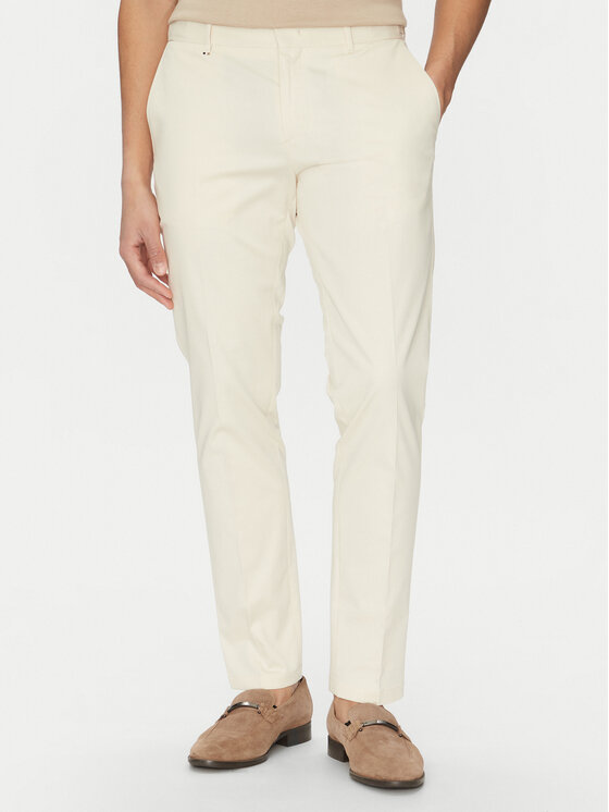 BOSS BOSS Společenské kalhoty C-Genius 50539970 Écru Slim Fit