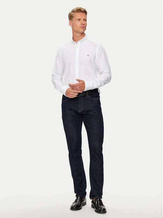 Tommy Hilfiger Tommy Hilfiger Cămașă MW0MW34568 Alb Slim Fit