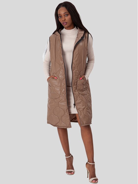 Perso Perso Dámská bunda BLE225302F Hnědá Regular Fit