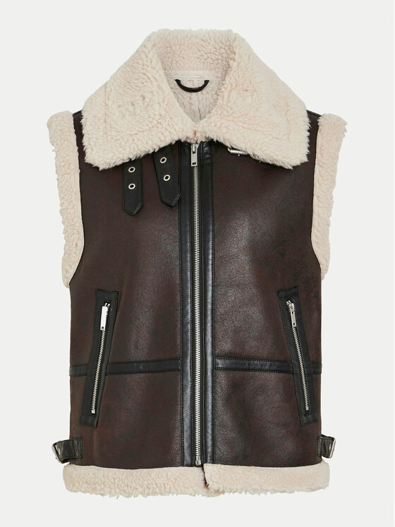 Vila Vila Bezrękawnik Risi 14097989 Brązowy Regular Fit