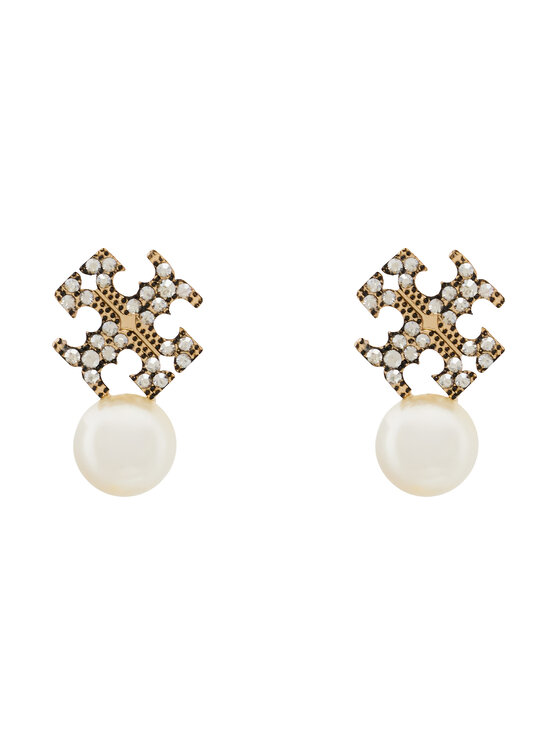 Tory Burch Cercei LOGO AND PEARL STUD EARRINGS 184422 Auriu
