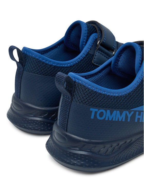 Tommy Hilfiger Tommy Hilfiger Snīkeri Low Cut Lace-Up/Velcro Sneaker T1B9-34110-1843 S Tumši zils