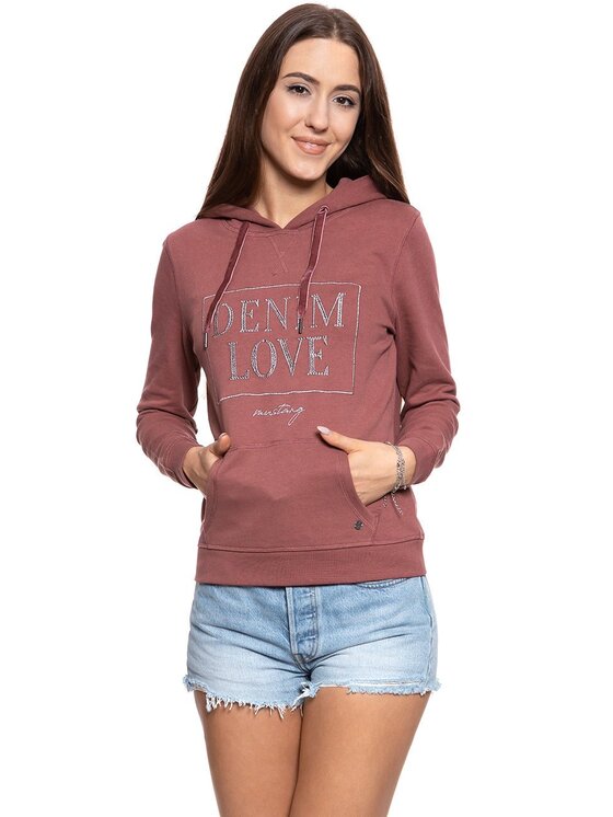 Mustang Mustang Bluza BELLA H STRUCTURE Brązowy Regular Fit