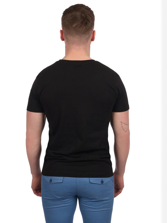VILLARO VILLARO T-Shirt TSH003 Czarny Slim Fit