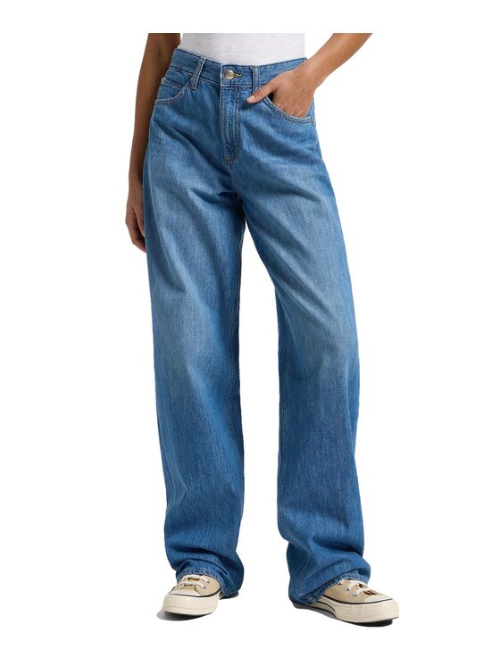 Lee Lee Jeansy 112367528 Niebieski Loose Fit