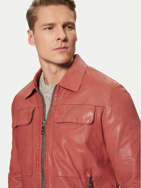 Milestone Milestone Шкіряна куртка Boston 511099 60605 Червоний Regular Fit