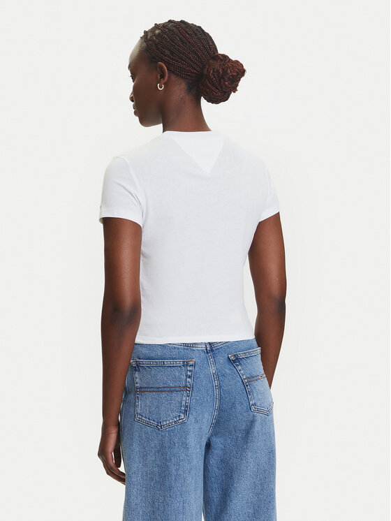 Tommy Jeans Tommy Jeans Tričko Heart DW0DW21390 Biela Slim Fit