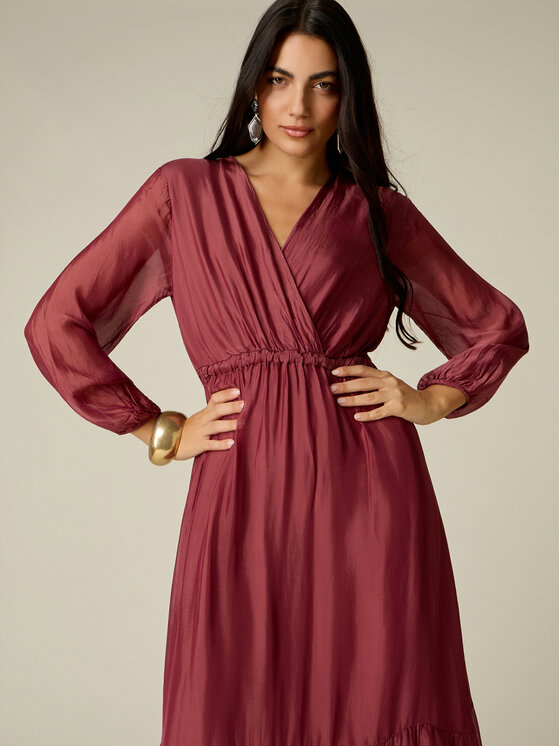 Oltre Oltre Sukienka wieczorowa 7080J000970N0H6 Bordowy A-Line Fit
