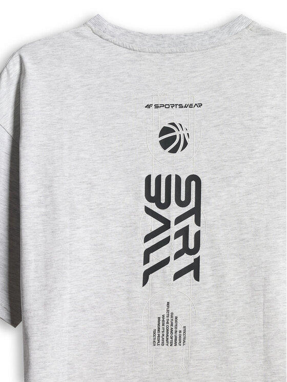 4F 4F T-Shirt ESSENTIALS Szary jasny Loose Fit