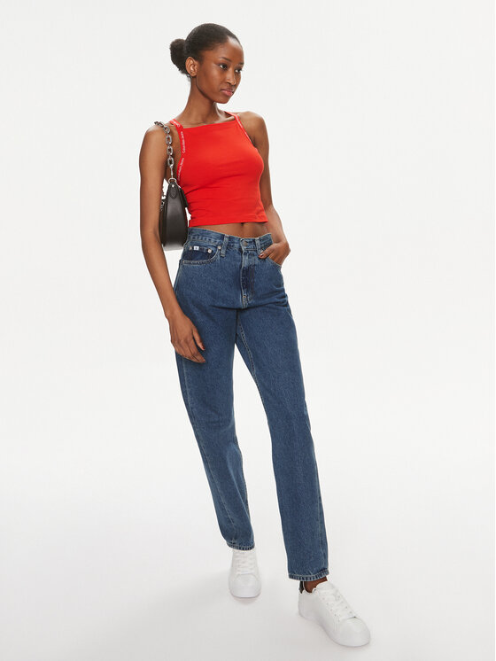 Calvin Klein Jeans Calvin Klein Jeans Top Logo J20J223110 Crvena Slim Fit