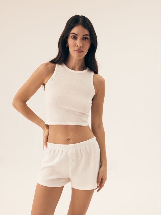 Esotiq Esotiq Piżama 43589 Biały Regular Fit