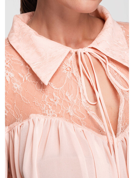 Ombre Ombre Bluzka OW-TS-E0026 Różowy Loose Fit
