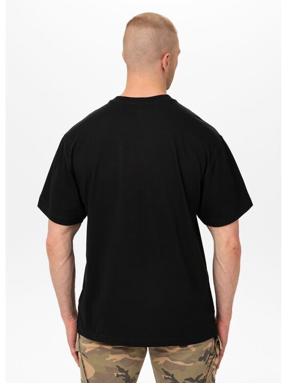 PITBULL PITBULL T-Shirt Koszulka męska Loose Fit SKULL LOGO XL Czarny Regular Fit