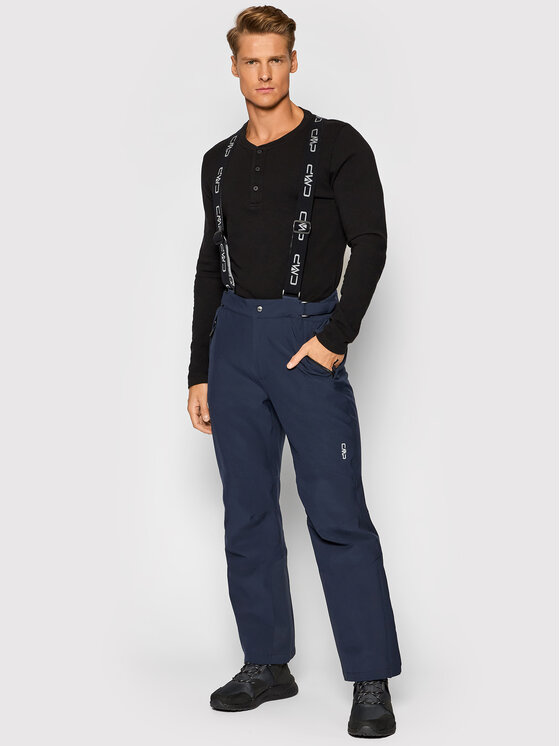 Pantalon De Ski Homme CMP - Imperméable 8000mm - Respirant - Bretelles Adjustables - Rouge