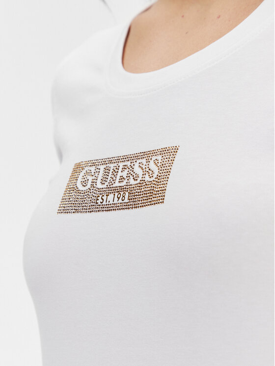 Guess Guess T-Shirt W4RI33 J1314 Λευκό Slim Fit