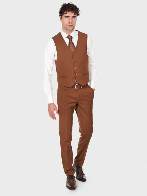 Evenemen Evenemen Kamizelka VULCANO Brązowy Slim Fit