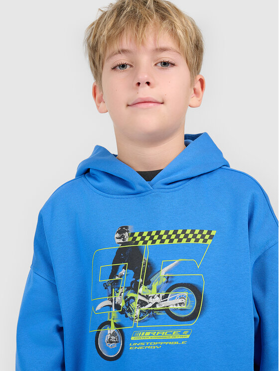 4F 4F Bluza ESPORTS RACING Niebieski Loose Fit