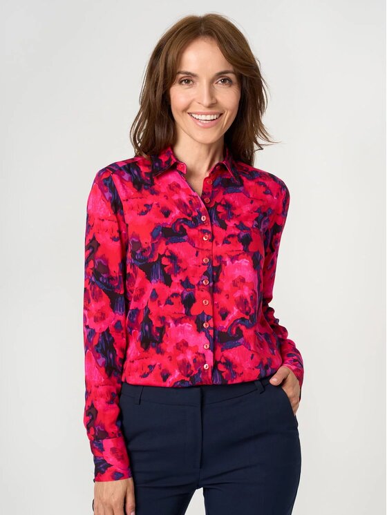Willsoor Willsoor Bluzka 61523 Różowy Regular Fit