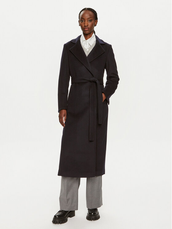 MAX&Co. MAX&Co. Vuneni kaput Longrun 2428016034200 Tamnoplava Regular Fit
