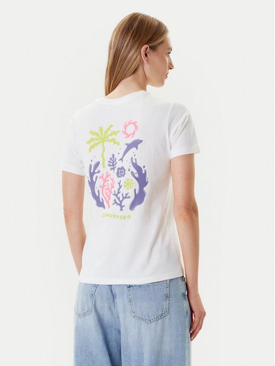 Converse Converse T-shirt Sea 10027759-A01 Bianco Regular Fit