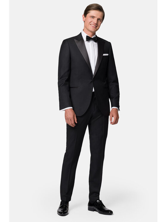 Lancerto Lancerto Garnitur Oregon GA073123000015 Czarny Slim Fit