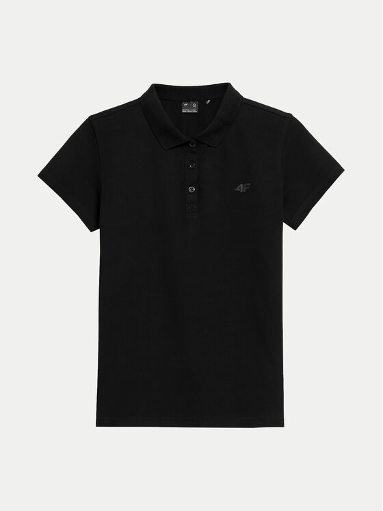 4F 4F Polo majica 4FWSS24TPTSF132 Črna Slim Fit