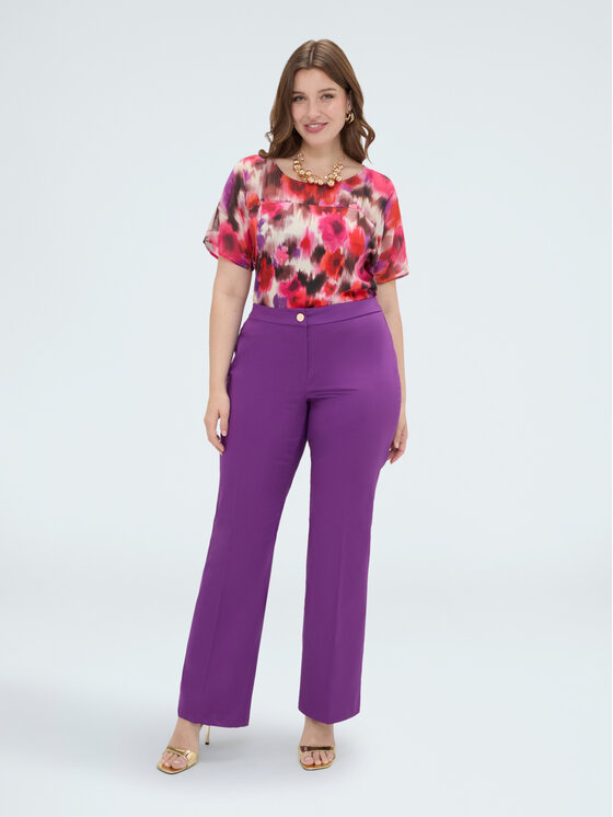 Fiorella Rubino Fiorella Rubino Pantaloni di tessuto P076T005473N029 Viola Regular Fit
