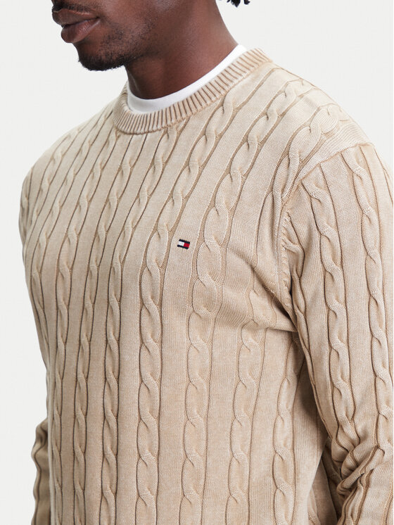 Tommy Hilfiger Tommy Hilfiger Sweter Classic MW0MW39524 Beżowy Regular Fit